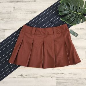 Wild Fable Pleated Mini Skirt Brown NWT Size XL